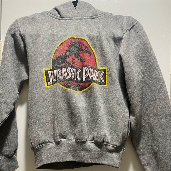 Jurassic Park Gray Hoodie Size Boy Medium